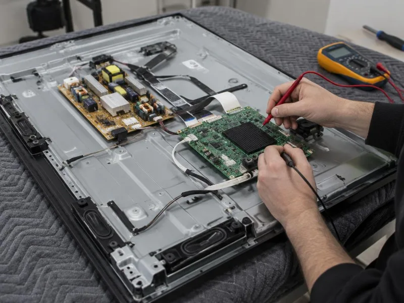 Smart TV em avaliação técnica — imagem ilustrativa